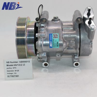 6V12 Car Air Conditioning AC Compressor 2763000QAL 7700273801 per Renault Clio per Kangoo per Megane per Logan 2000-2014 WXRN028